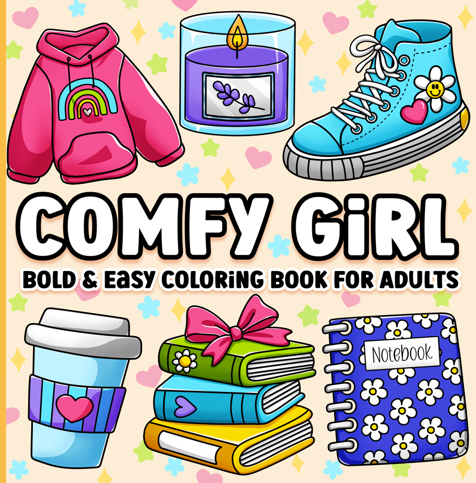 Comfy Girl Bold and Easy Coloring Book