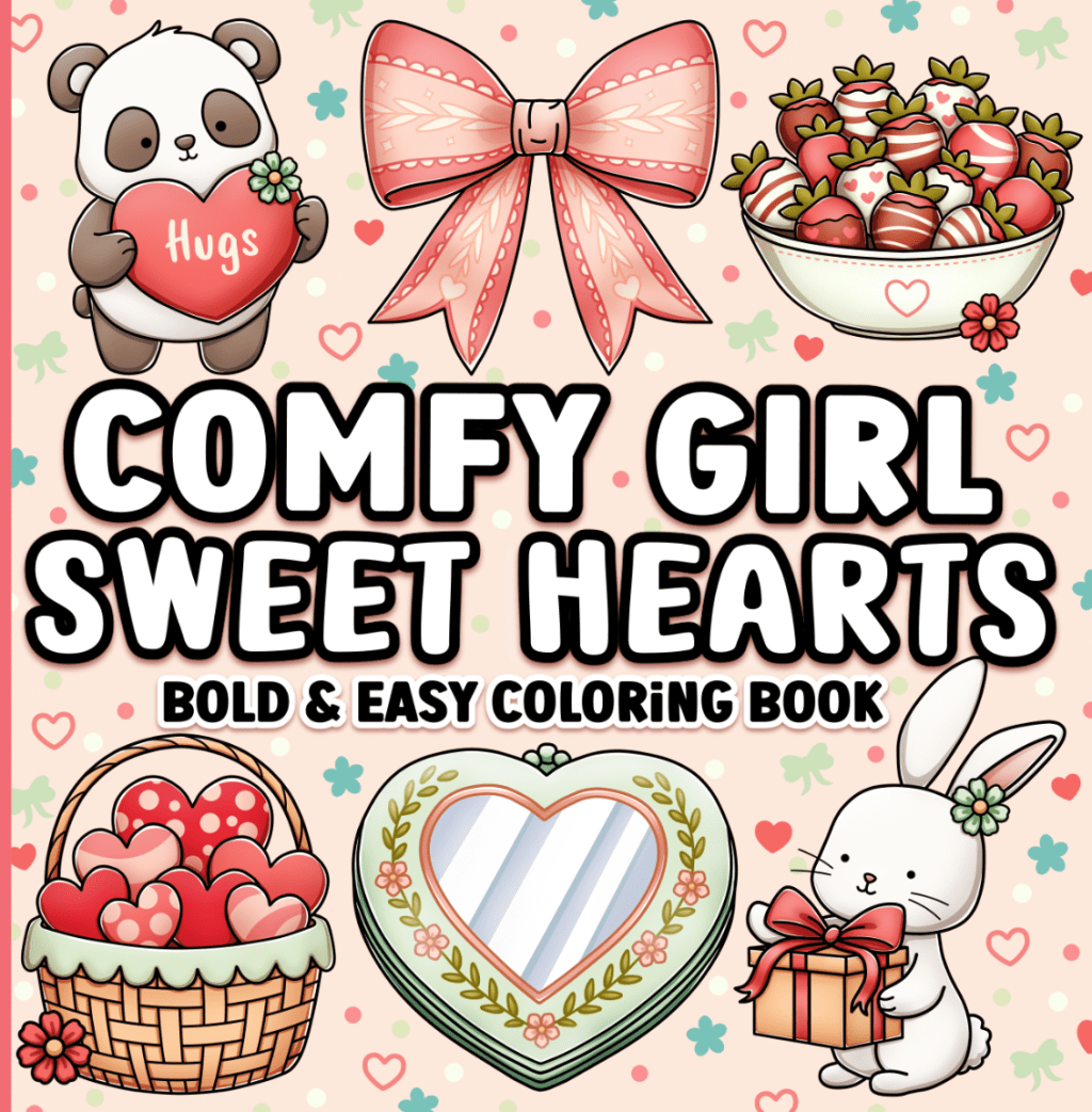 Comfy Girl Sweet Heart Bold and Easy Coloring&nbsp;Book